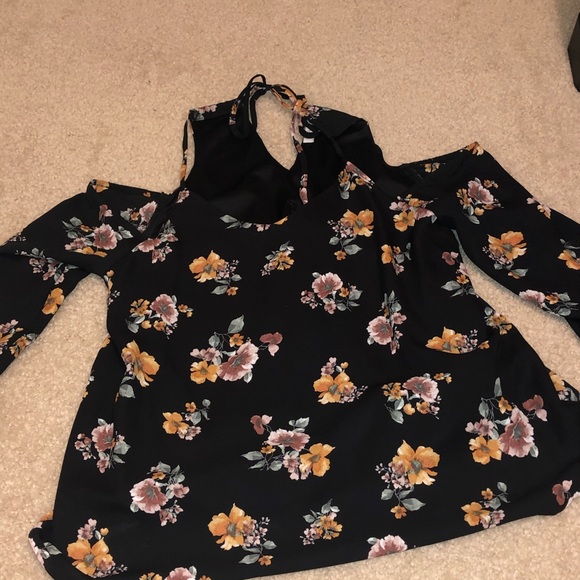 Black Tie Up Blouse - Picture 1 of 4